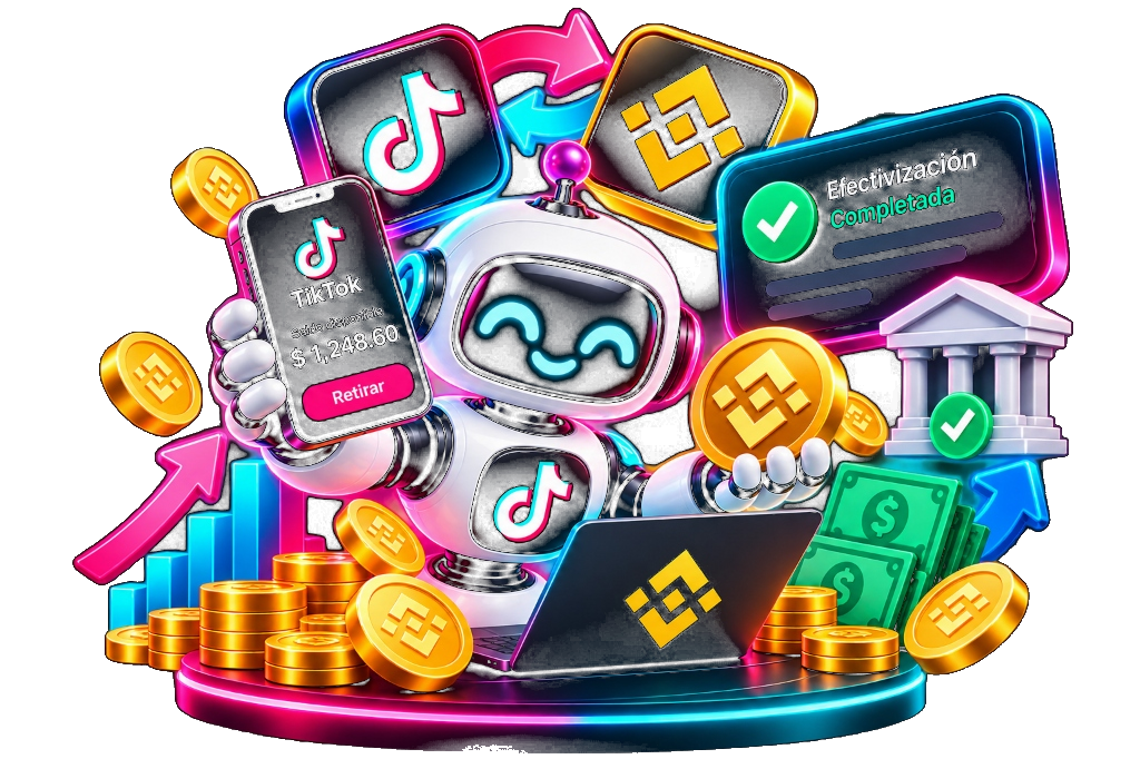 Robot Efectivización TikTok y Binance
